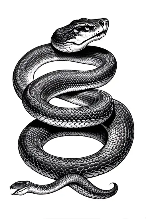 Snake Wrapping Around A Plane