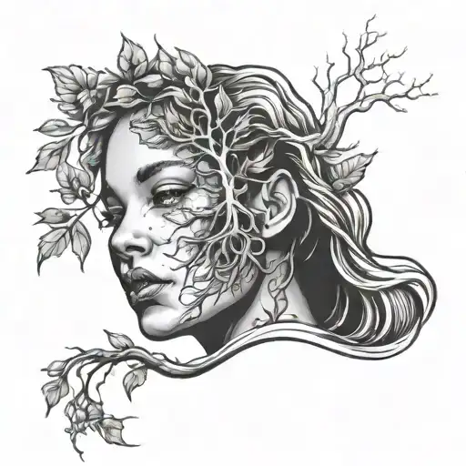 Poison Tree Growing From A Woman's Face