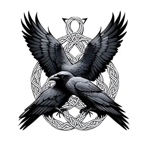 A Celtic Knotwork Design Intertwined With Ravens And Runes Representing The Tech Support Profession