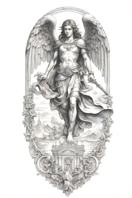 Saint Michel Victory Over Demon Girl