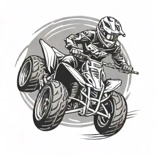 Atv Racer With Track Background