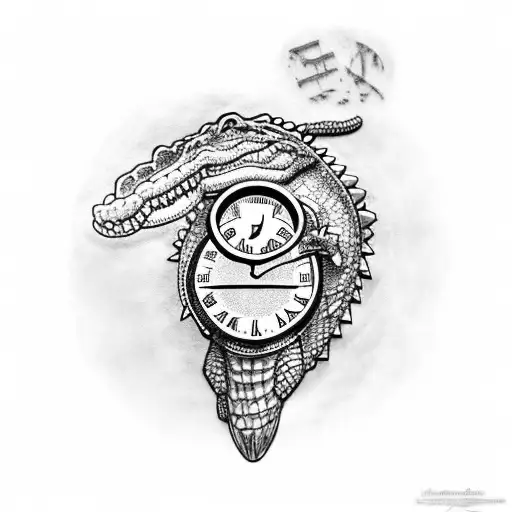 Alligator With Clock Forearm