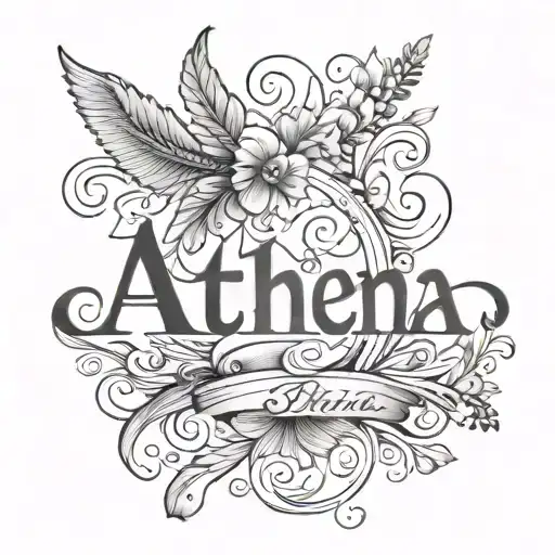 Athena Written Pretty Name Simple