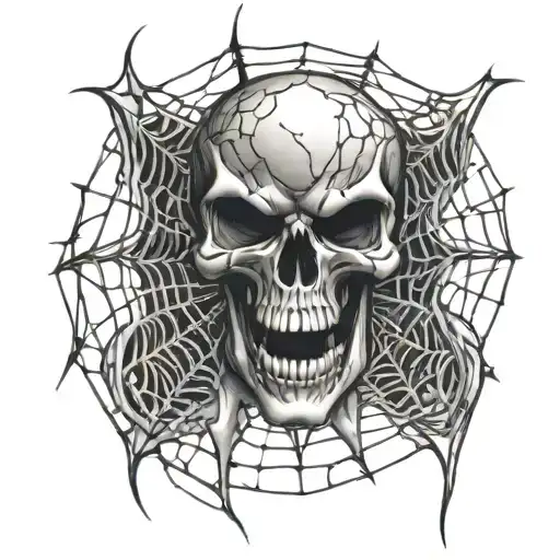 Skull In A Spiderweb