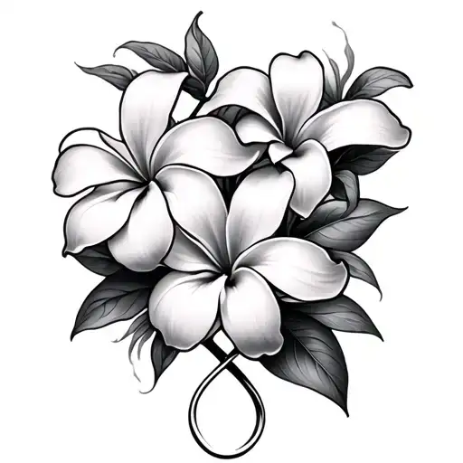 Infinity Symbol And Plumerias Along