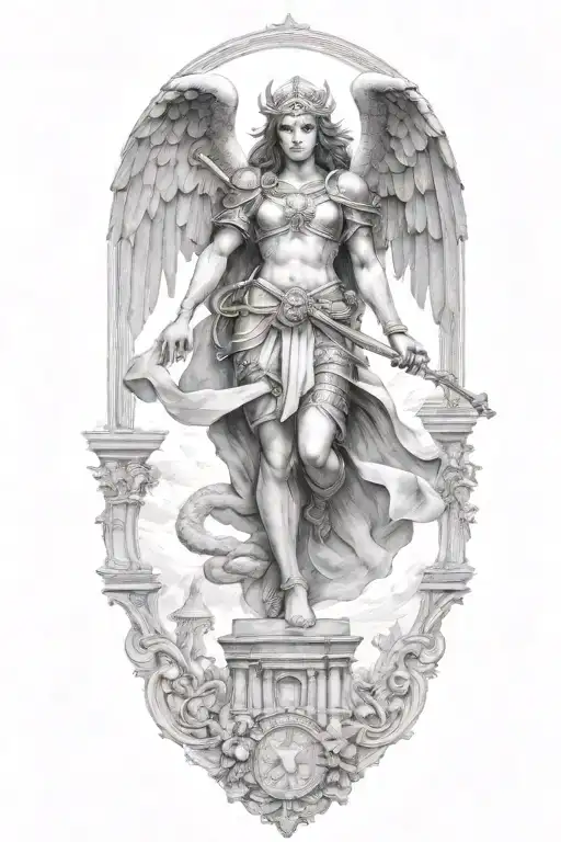 Saint Michel Victory Over Demon Girl