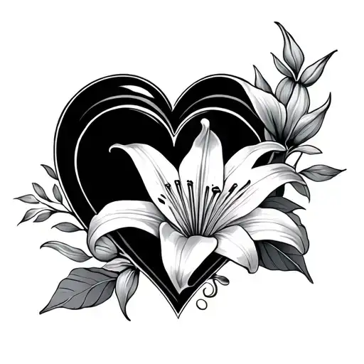 Sjb With A Lily Flowers And Love Heart