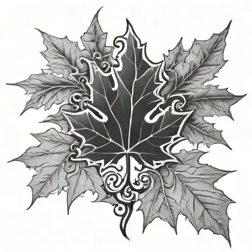 Maple Leaf With 3 Coats Of Arms Blended Around