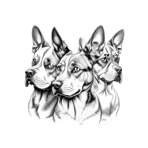 Three Headed Agressive Dog