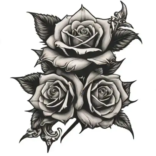Gothic Roses With Swords