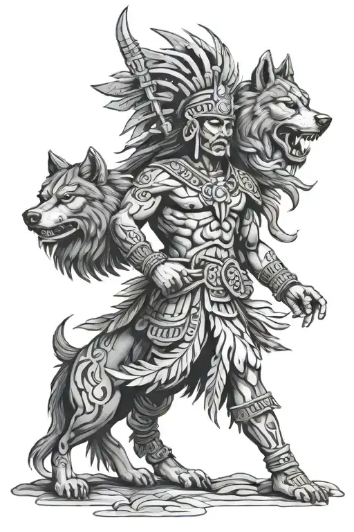 The Mayan Savage With Wolves
