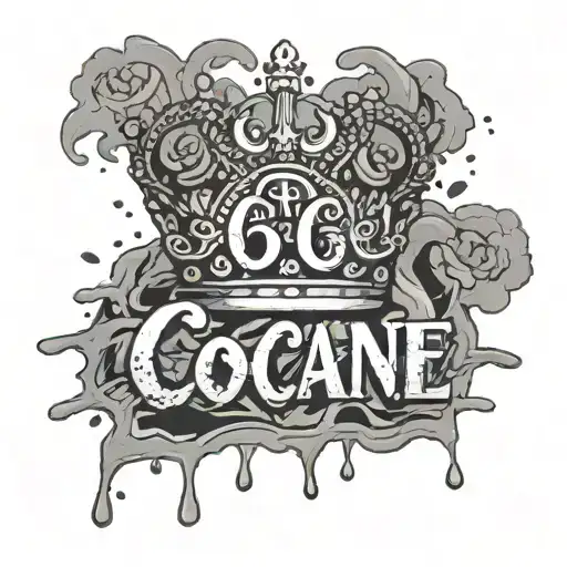 Pile Of Cocaine With A Crown Saying 6 Six 6