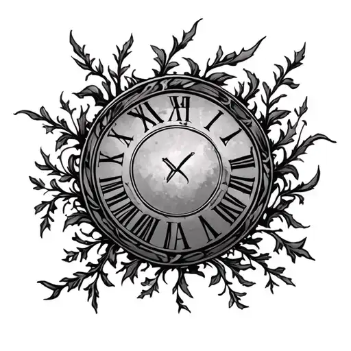 Roman Numerals On Chest Pain With Vines Growing