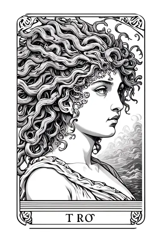Tarot Card Design Featuring Medusa Head