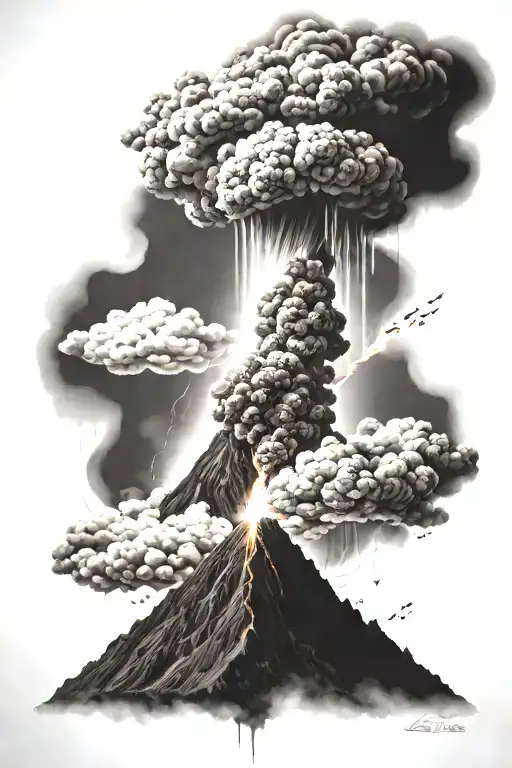 Volcano Erupting Into Space