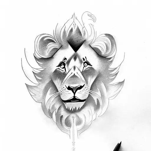 Design A Tattoo Showcasing A Lion And A Rooster In An Epic Battle