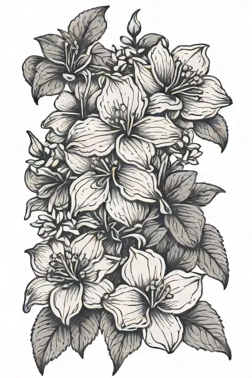 Flowers With Lilac Flower Background