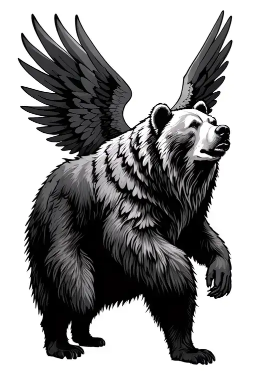 Standing Bear With Wings