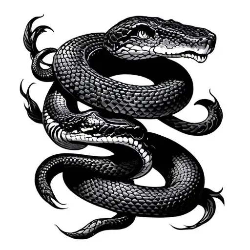 Snake Tattoo In Arm Sleeve