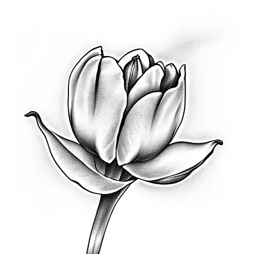 A White Tulip Going Through The Kaizen Word In Japanese