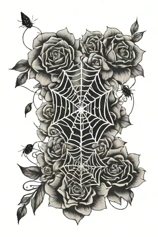 Flowers And Spider Webs Surrounding