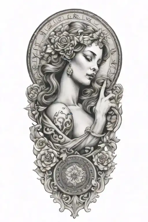 Fortuna Goddess Hold Coin Inspired