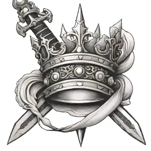 A Crown With A Sword Through It