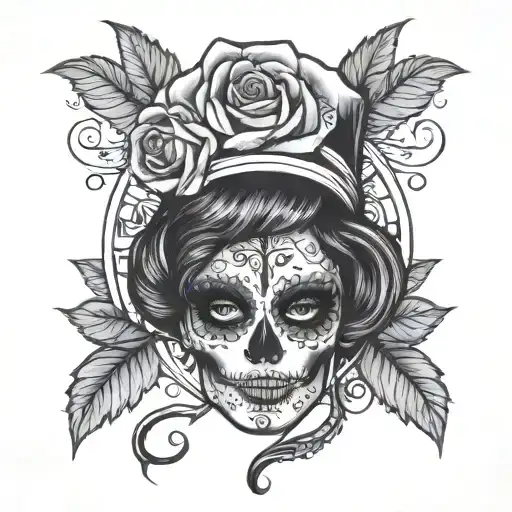 Nurse Sugar Skull Rose Hair