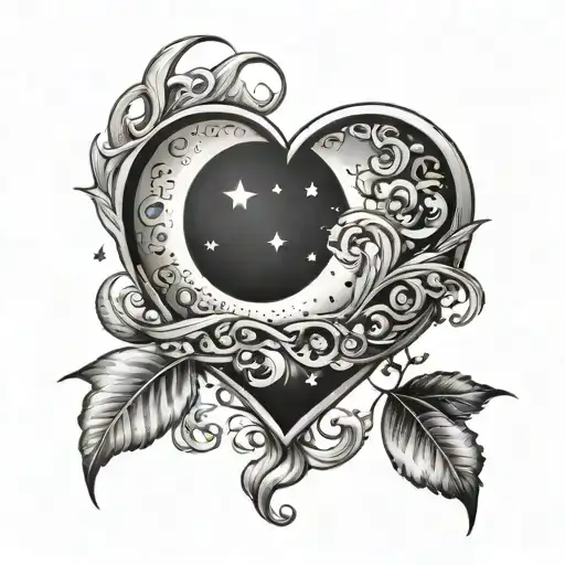 Heart Shaped Moon And Back