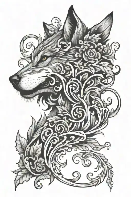 Wolf And Vines Wrapping And Initials Trm