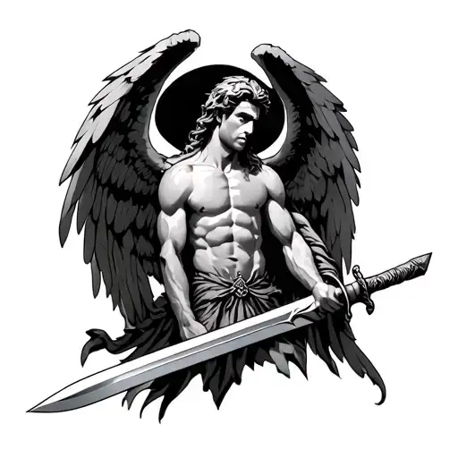 Male Angel Holding Sword