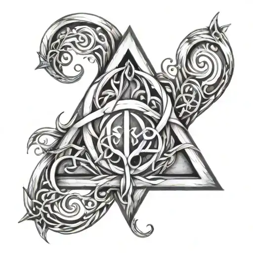Sketch A Number 13 And Triquetra Symbol Creatively