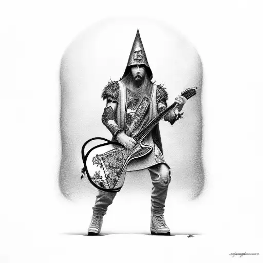 Wizard With Ibanez Iceman Guitar