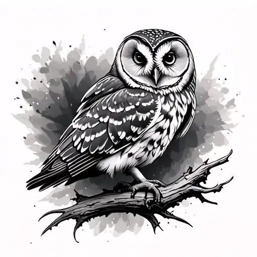 Dark Barn Owl Perched