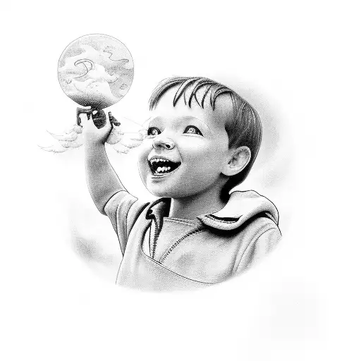 Little Boy In Heaven With Words 'How Soon Forever Arrives'