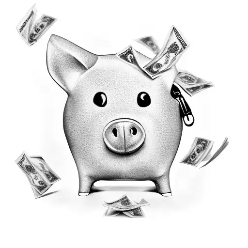 Money Bag Surrounded By Hundred Dollar Bills