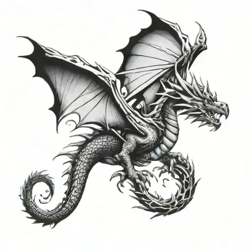 Dragon Flying Towards Atom