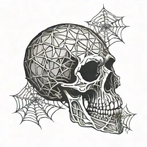 Skull Made Out Of Spiderwebs
