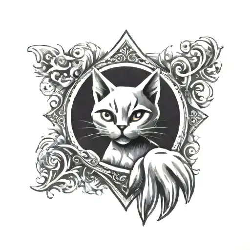 Spade With Cat Paw In The Middle