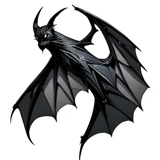 Gothic Bat With Geometric Designs