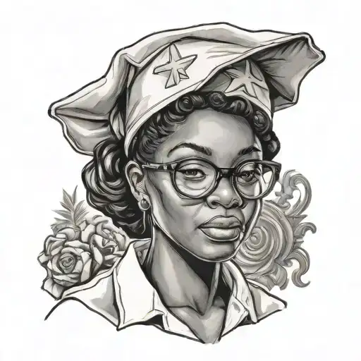 Black Nurse Wearing Glasses