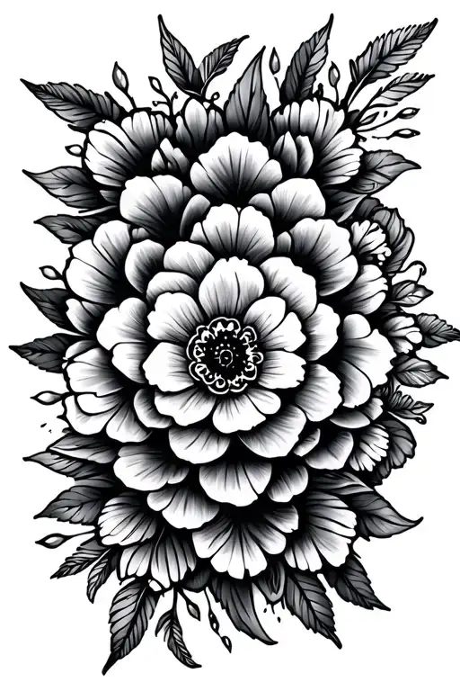 Different Flowers And Mandala