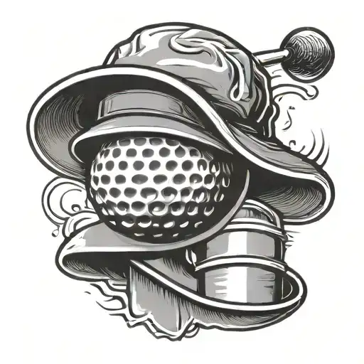 Golf Ball With Bucket Hat