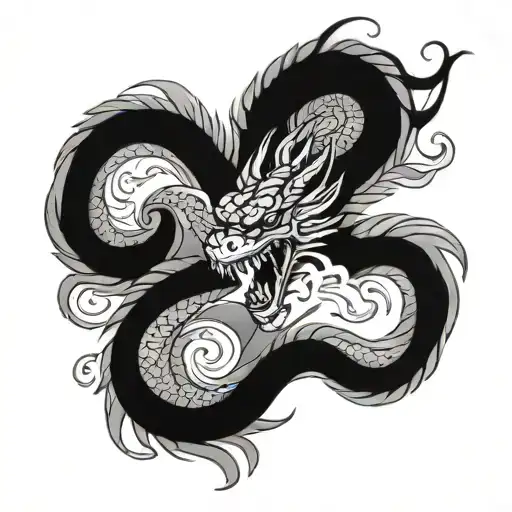 Dragon With Sea Japan Style