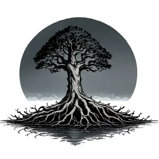 Tree And Roots That Spell Water Your Roots