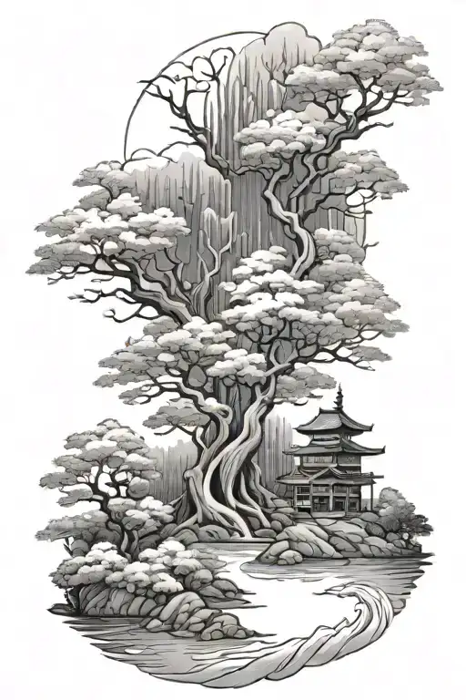 Japanese Style Forest Landscape