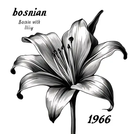 Bosnian Lily With The Year 1966 Engraved Somewhere Within The Lily