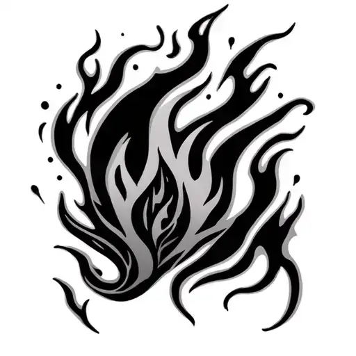 Blackout Completely Forearm Tattoo With Flame Outlining The Skin