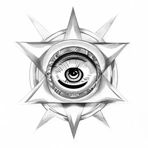 All Seeing Eye With Moon