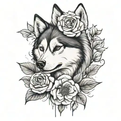 Husky A Rose And A Daisy